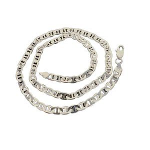 Awesome 22 Inch Mariner Link Chain Stamped 925 Solid Sterling Silver